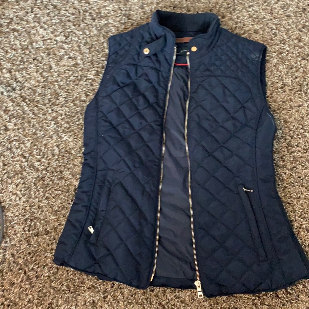EUC Zara Navy Vest with gold accents
